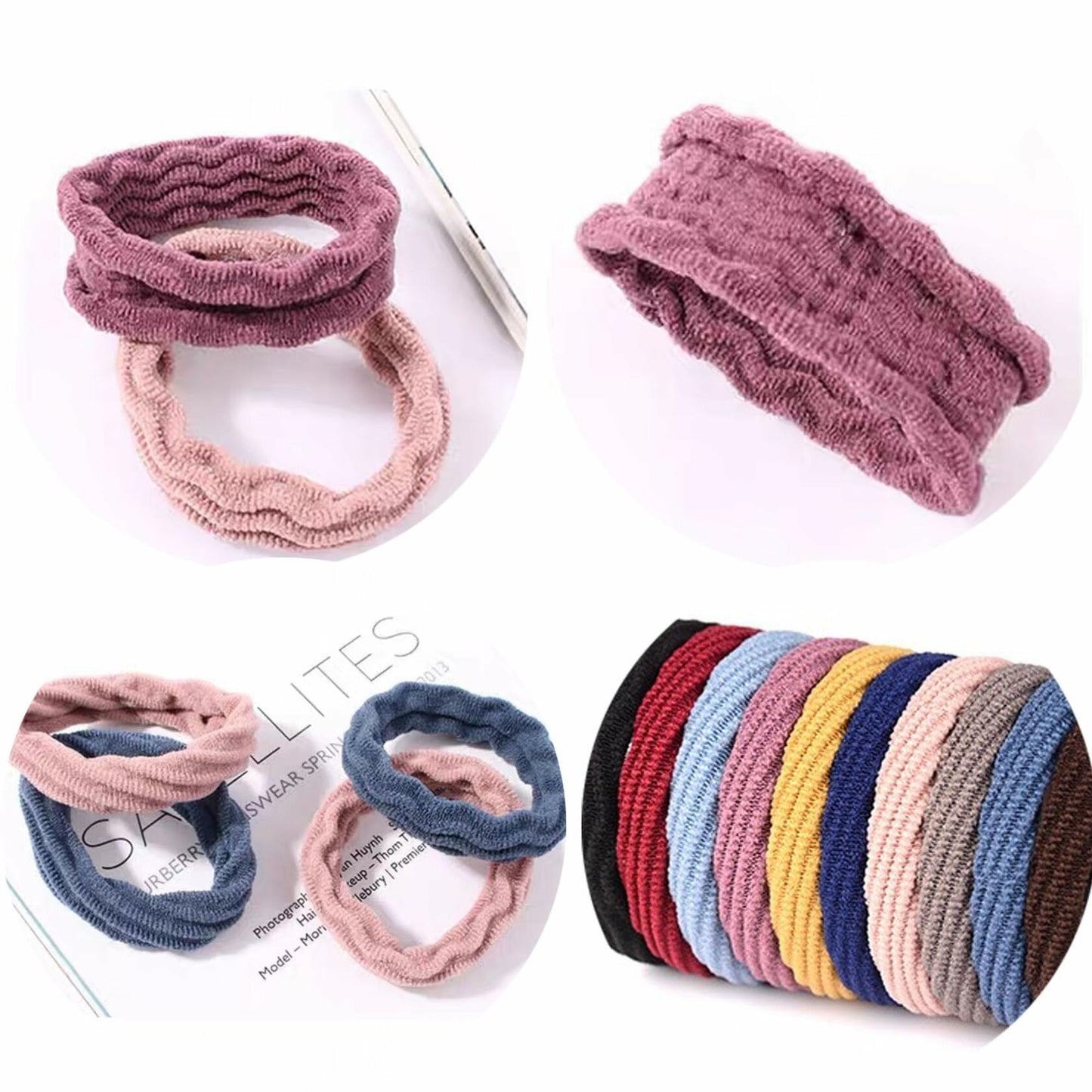 XXFBJNMD 20 pcs Strong Elastic Non-marking Thick Rubber Hair Bands Rope