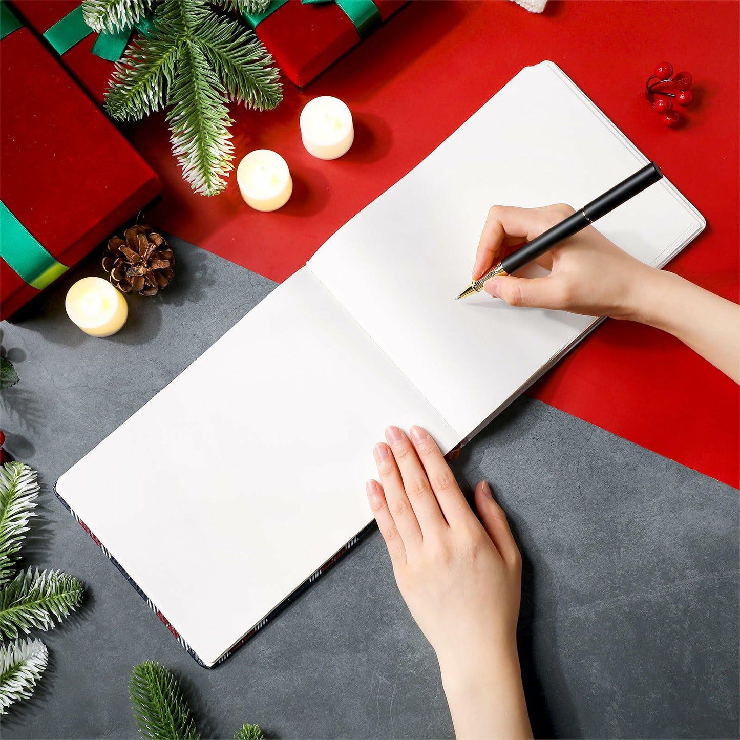 Frienda Leather Christmas Memory Book Scrapbook Album 9x6 White 144 Pages