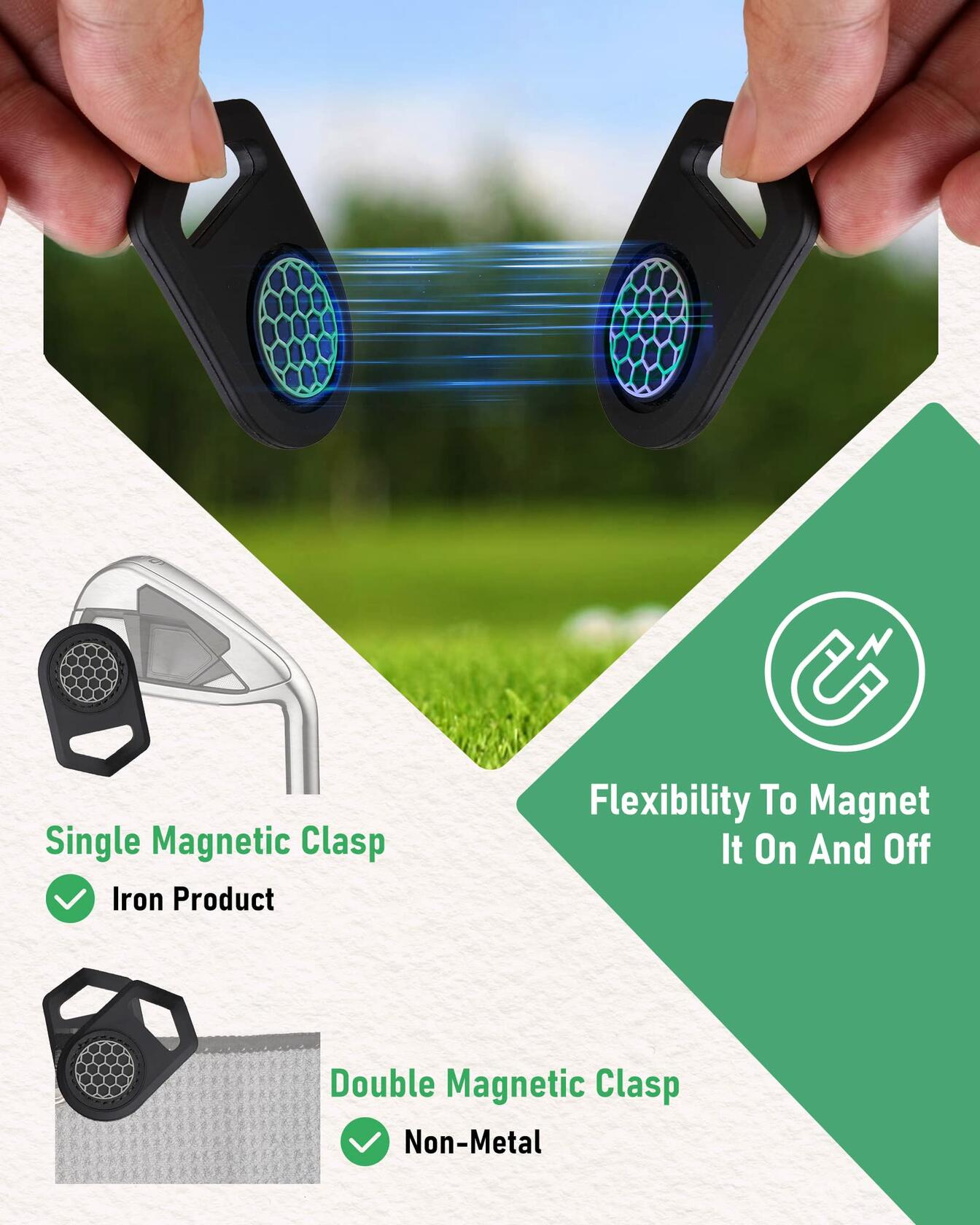 BIG TEETH Magnetic Microfiber Golf Towel with Clip for Men