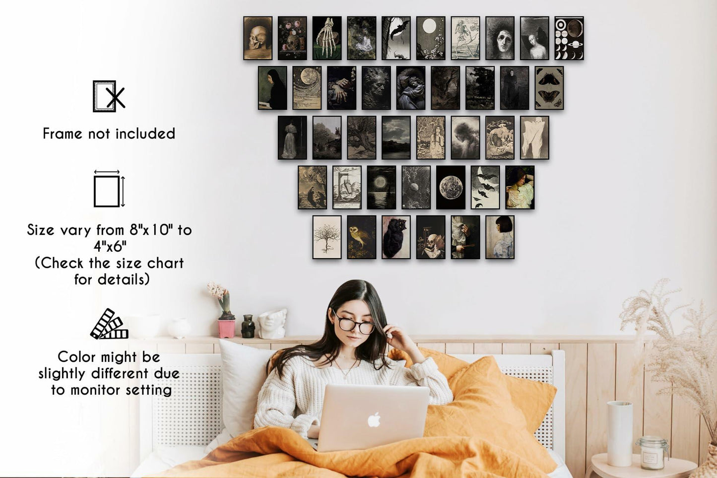 Lucky Numen Goth Posters Wall Art Vintage Aesthetic Black 40PCS