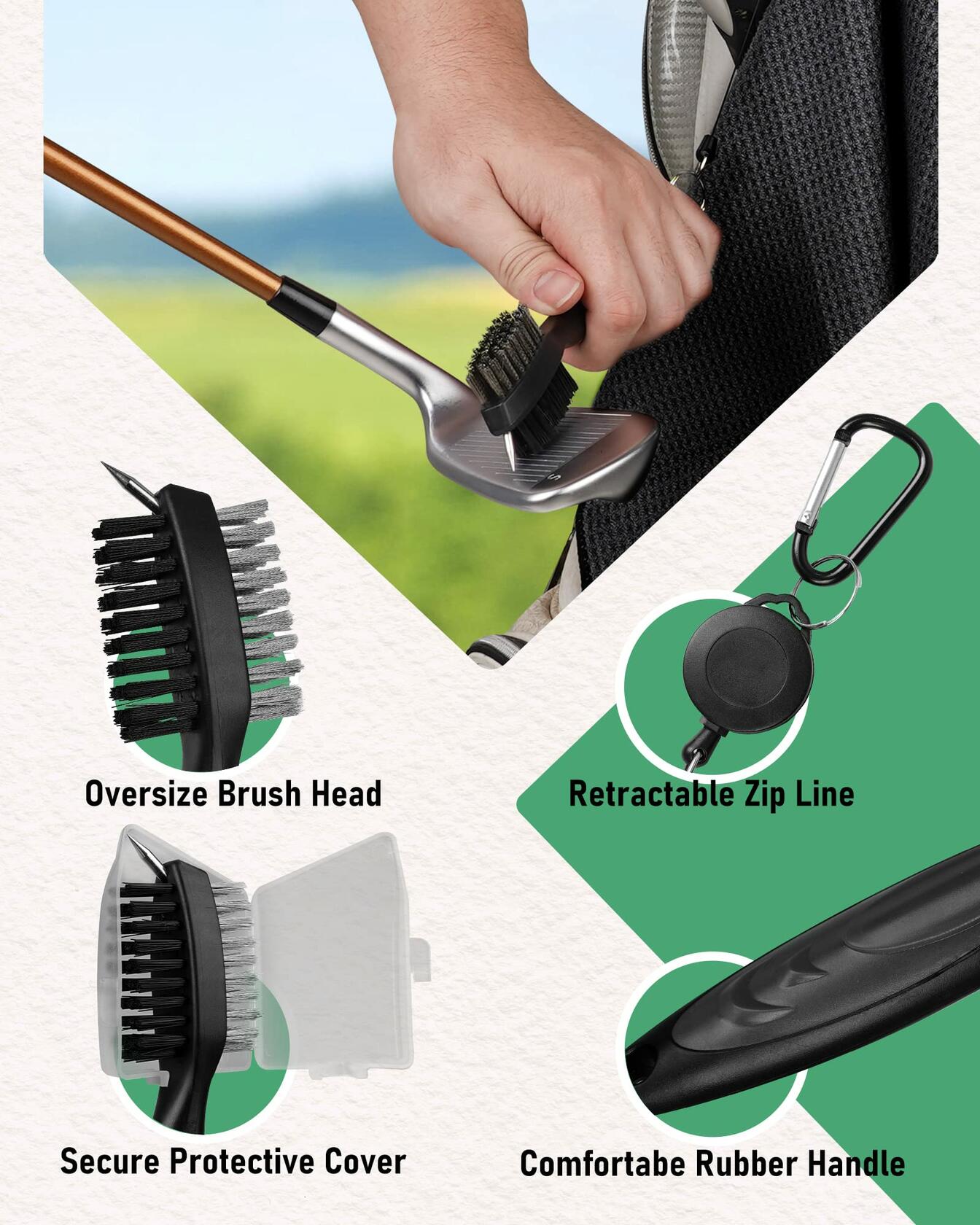 BIG TEETH Magnetic Microfiber Golf Towel with Clip for Men