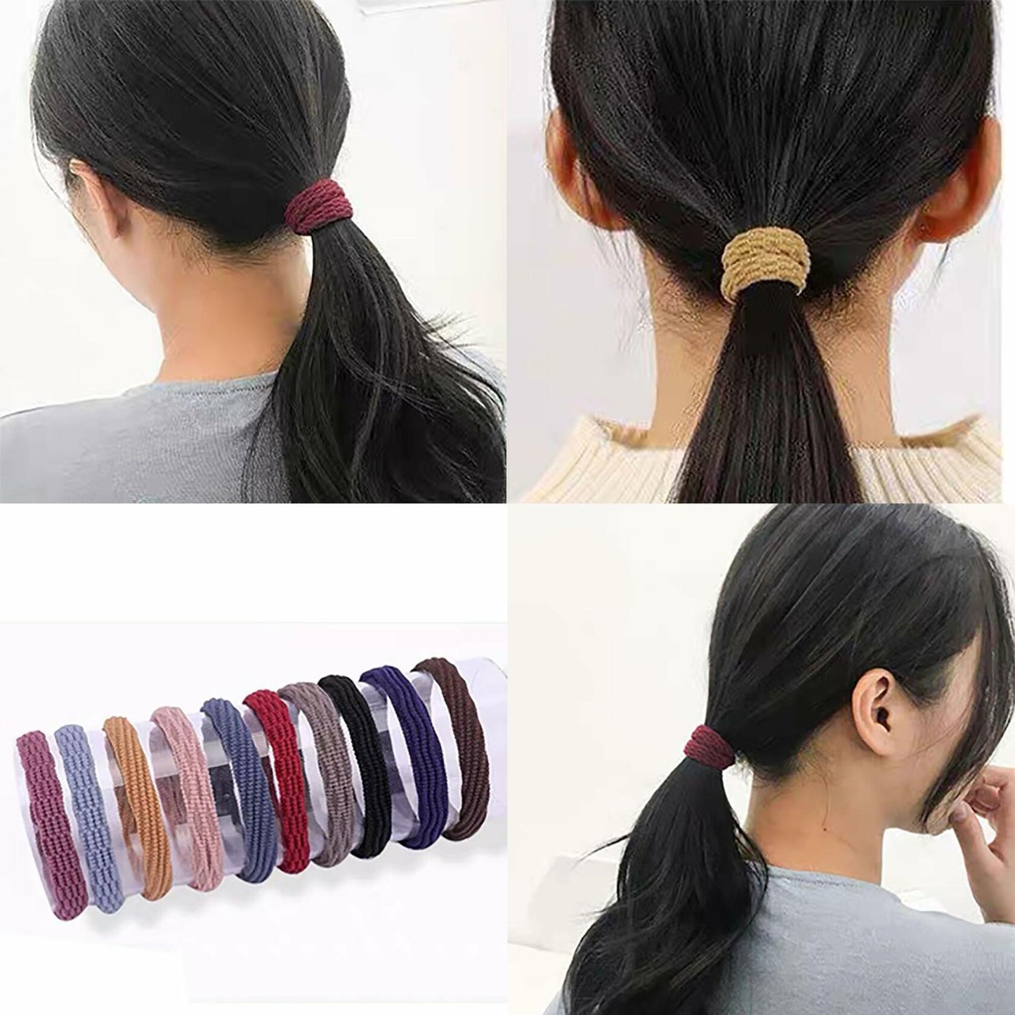 XXFBJNMD 20 pcs Strong Elastic Non-marking Thick Rubber Hair Bands Rope
