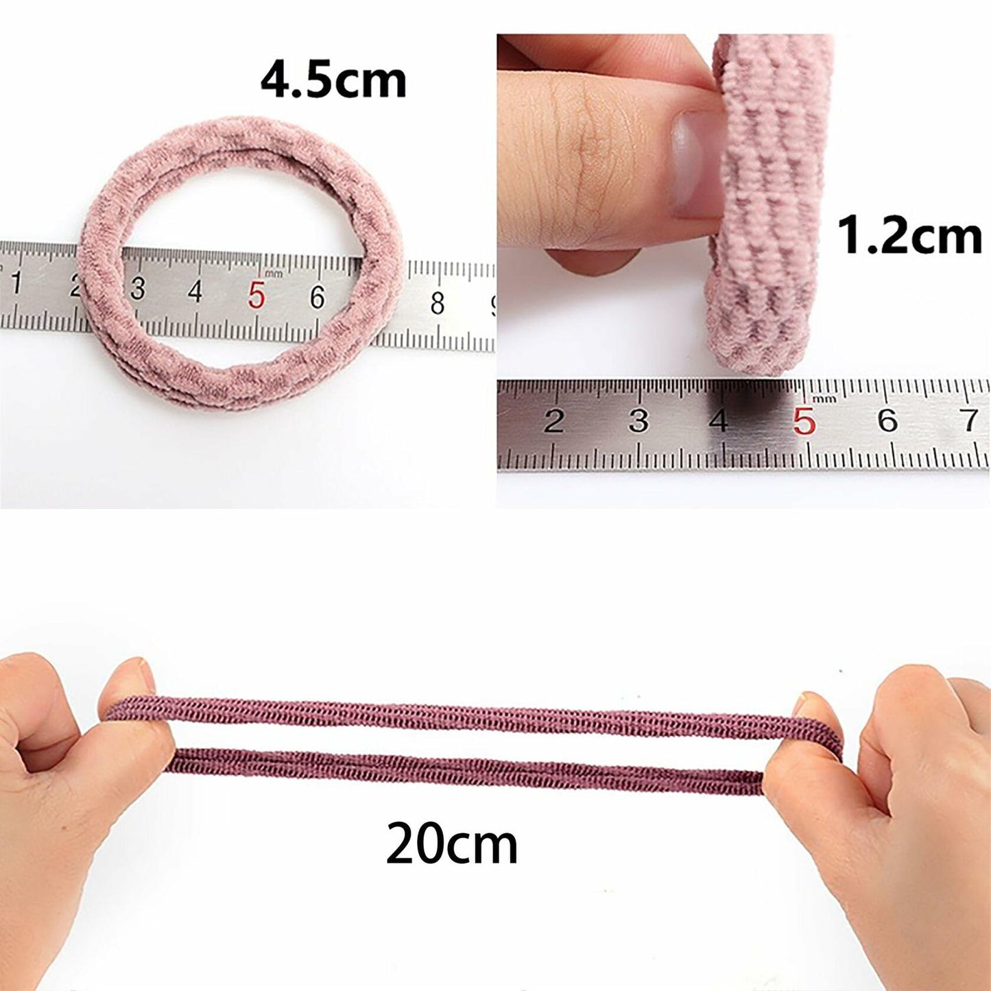 XXFBJNMD 20 pcs Strong Elastic Non-marking Thick Rubber Hair Bands Rope