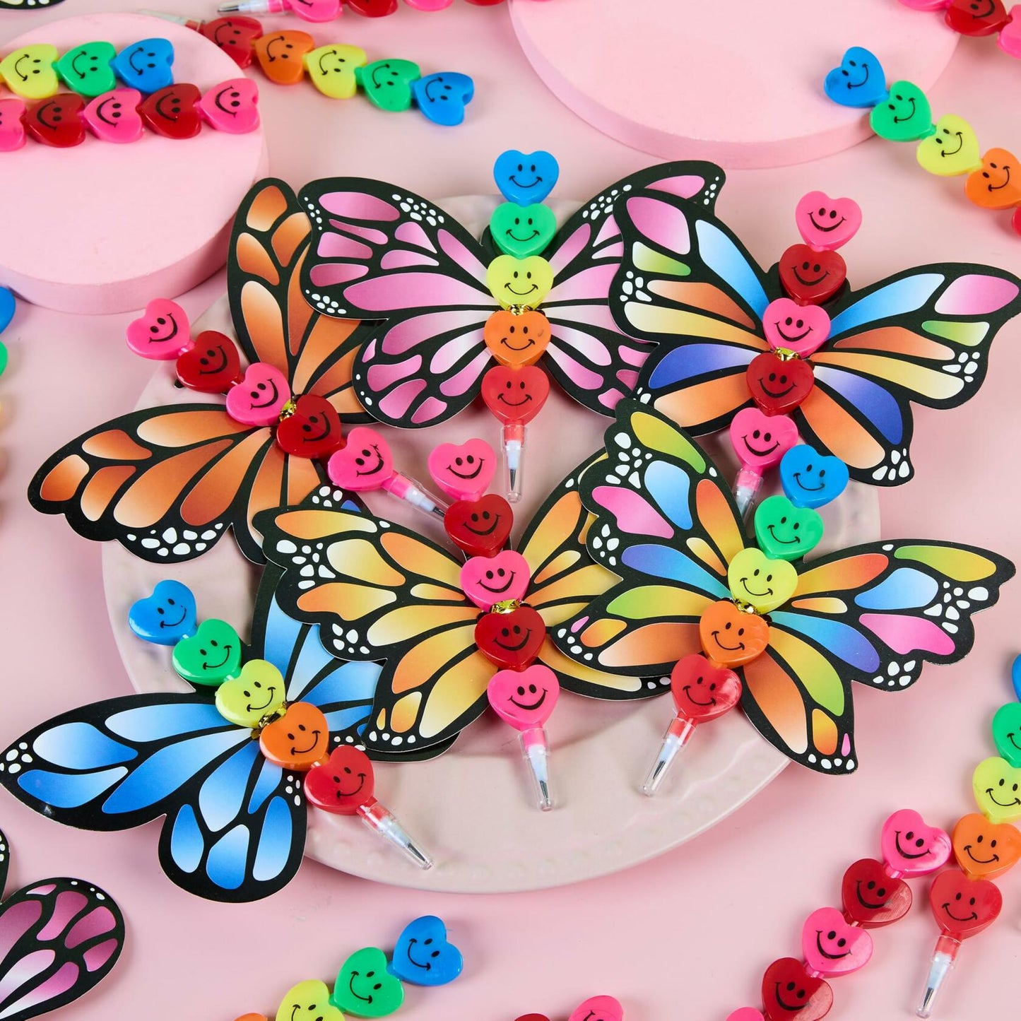 JOYIN 36PCS Valentines Day Kids Party Favor Set Butterfly Pencils Cards