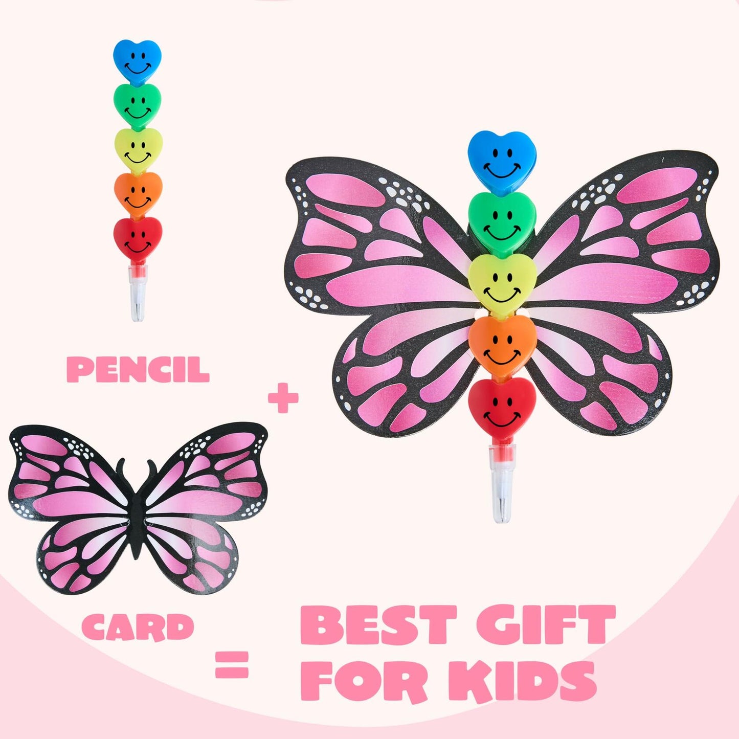 JOYIN 36PCS Valentines Day Kids Party Favor Set Butterfly Pencils Cards