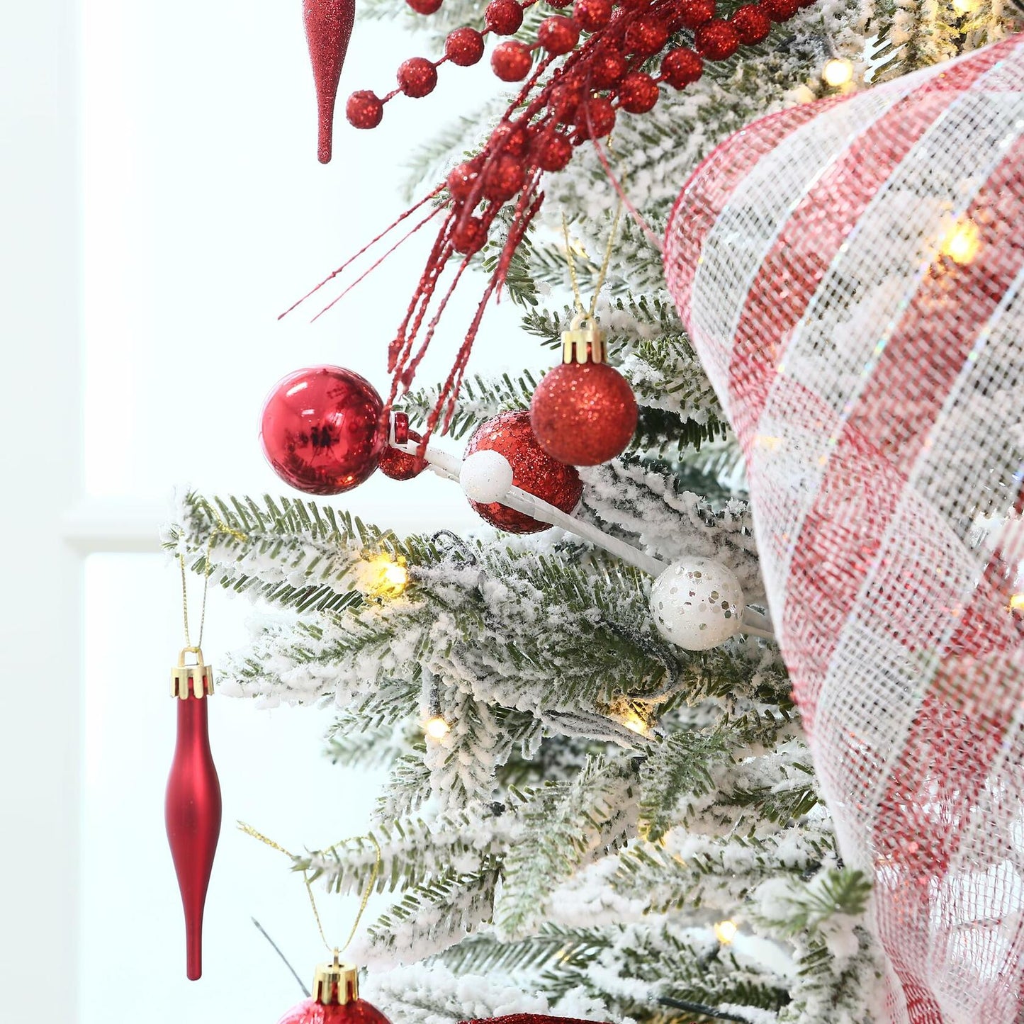 Sea Team Christmas Tree Branches Ornaments Twigs 15-Inch Champagne White 6-Pack