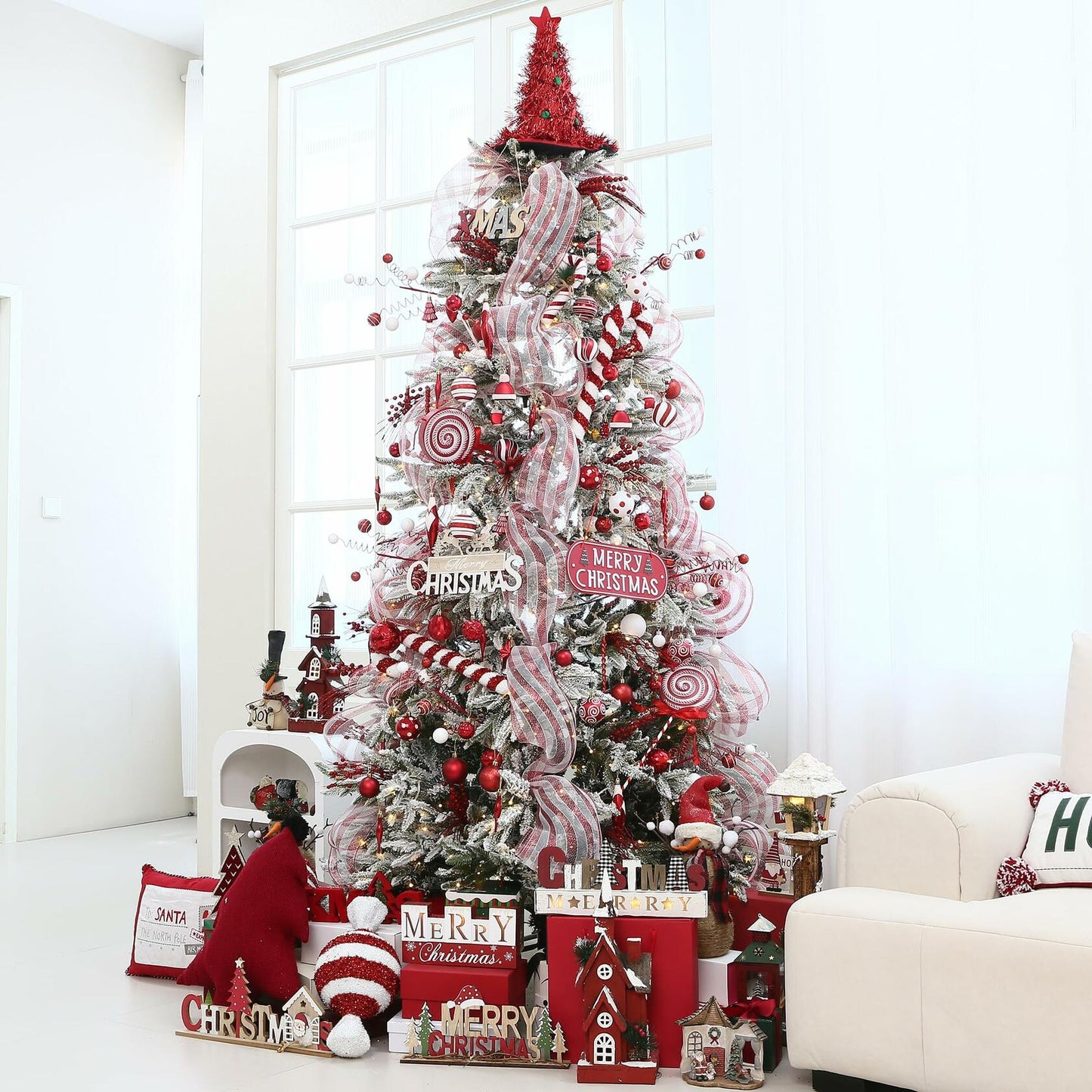 Sea Team Christmas Tree Branches Ornaments Twigs 15-Inch Champagne White 6-Pack