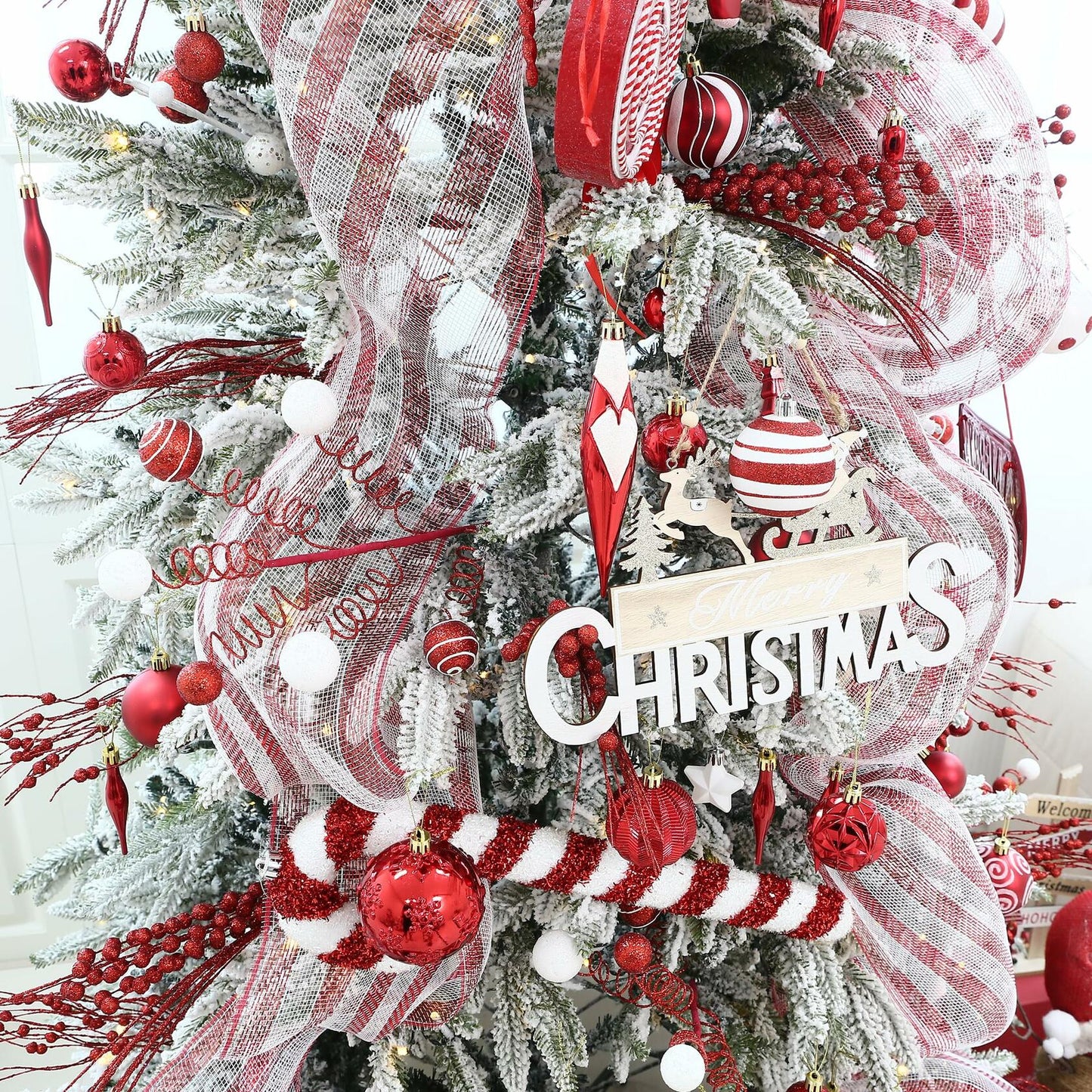 Sea Team Christmas Tree Branches Ornaments Twigs 15-Inch Champagne White 6-Pack