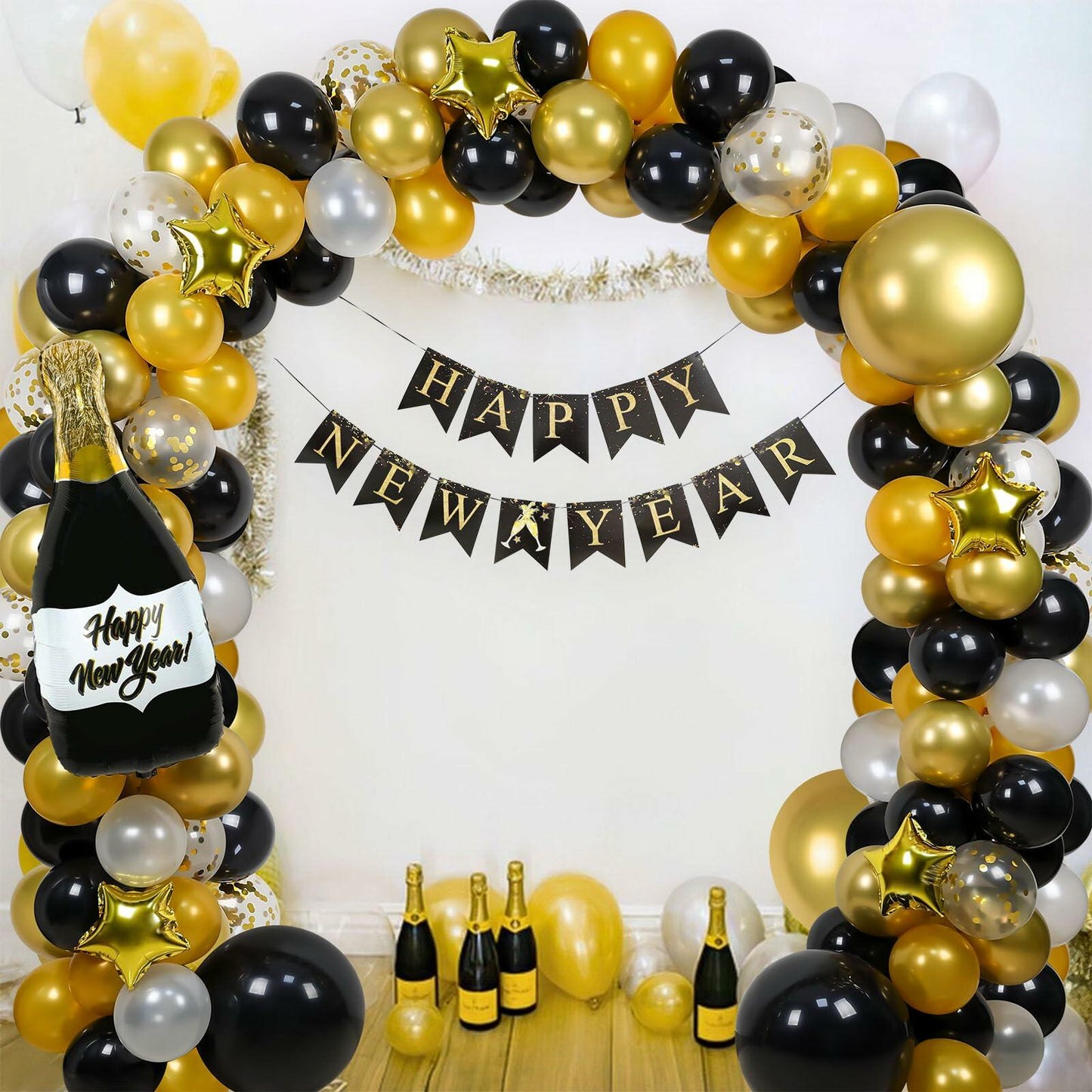 Happy New Year Balloon Arch Garland Kit 2025 Party Supplies Decorations