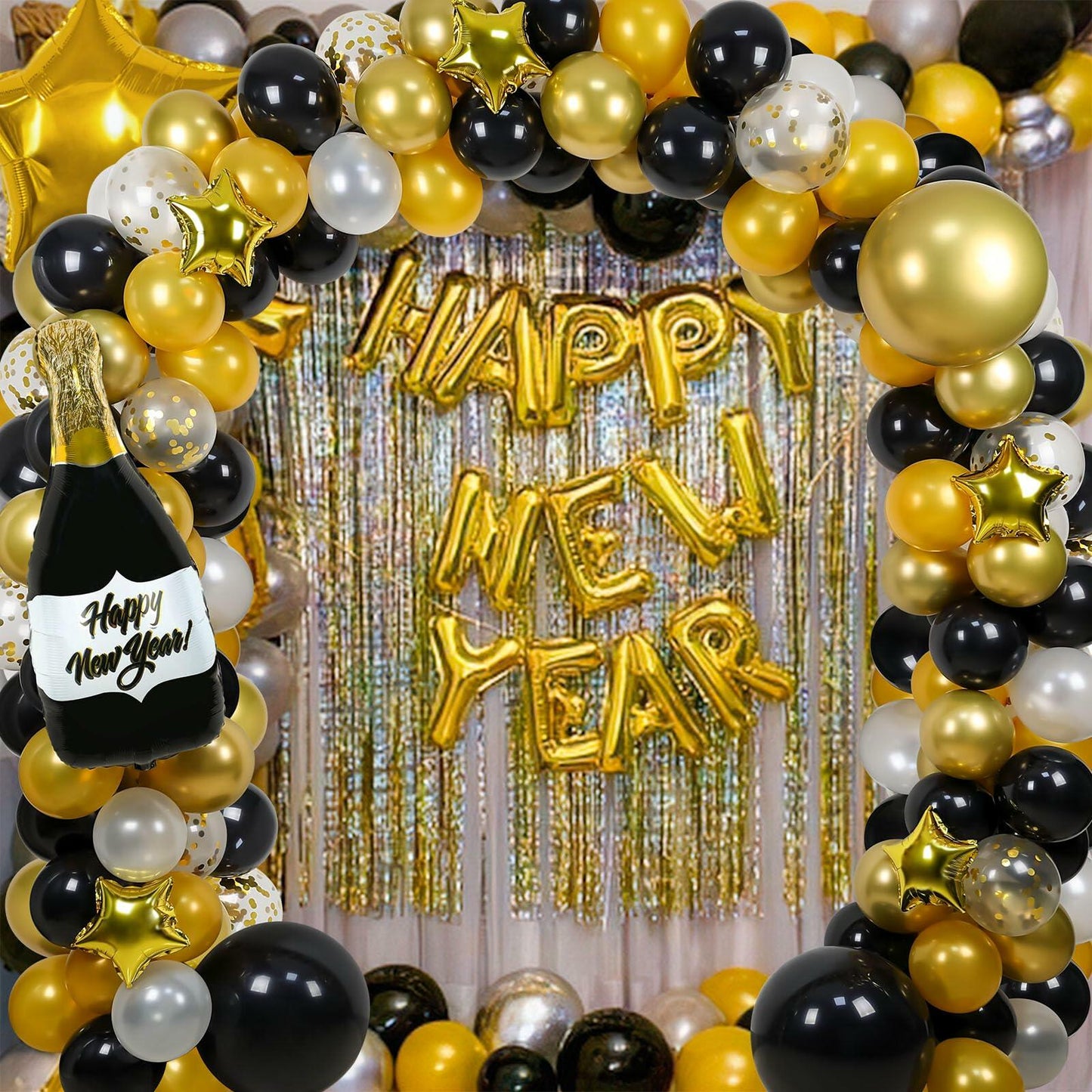 Happy New Year Balloon Arch Garland Kit 2025 Party Supplies Decorations