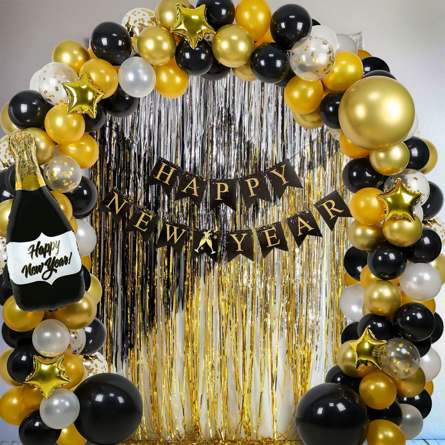Happy New Year Balloon Arch Garland Kit 2025 Party Supplies Decorations