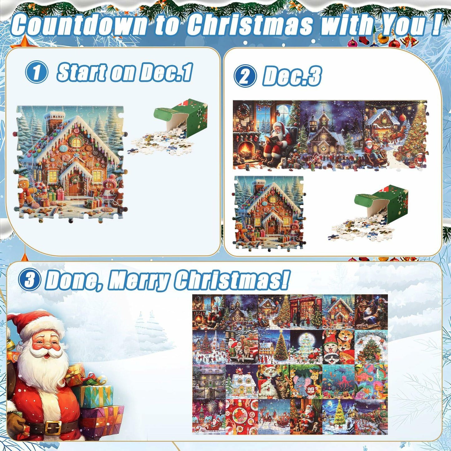Sibosen 2024 Polar Christmas 1008pc Puzzle Advent Calendar Style-01