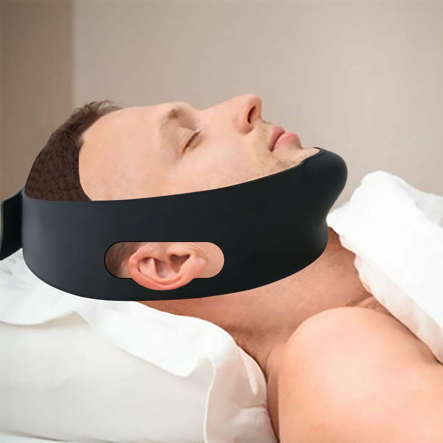 Anti Snoring Silicone Chin Strap Adjustable Mouth Close Pink for Men Women