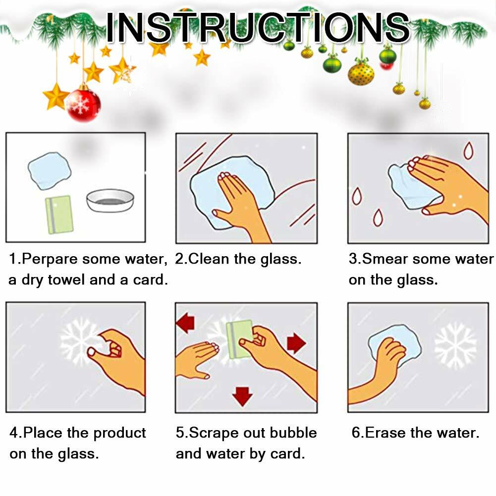 Christmas Window Clings Milky Snowflakes Xmas Stickers 160pcs Winter Decor
