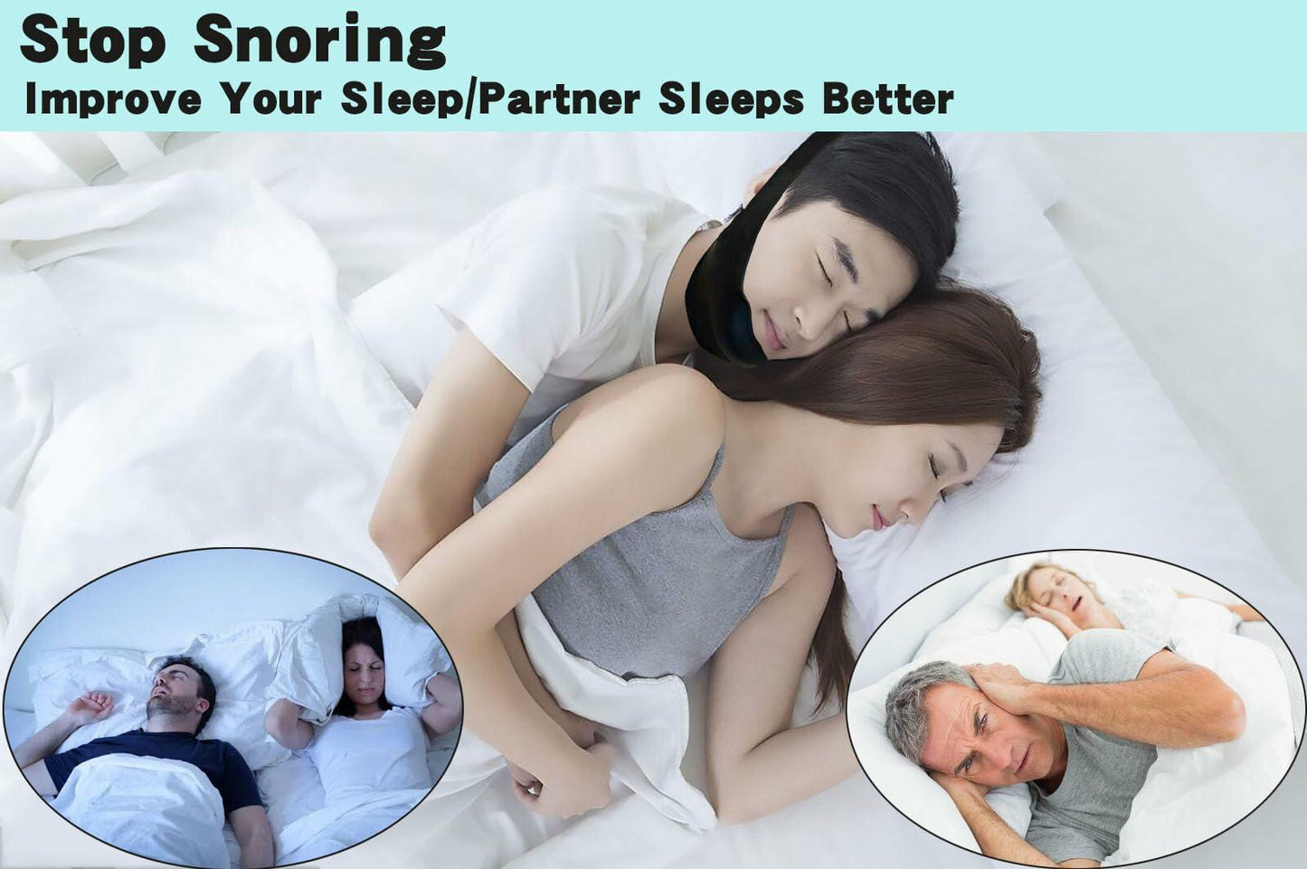 Anti Snoring Silicone Chin Strap Adjustable Mouth Close Pink for Men Women