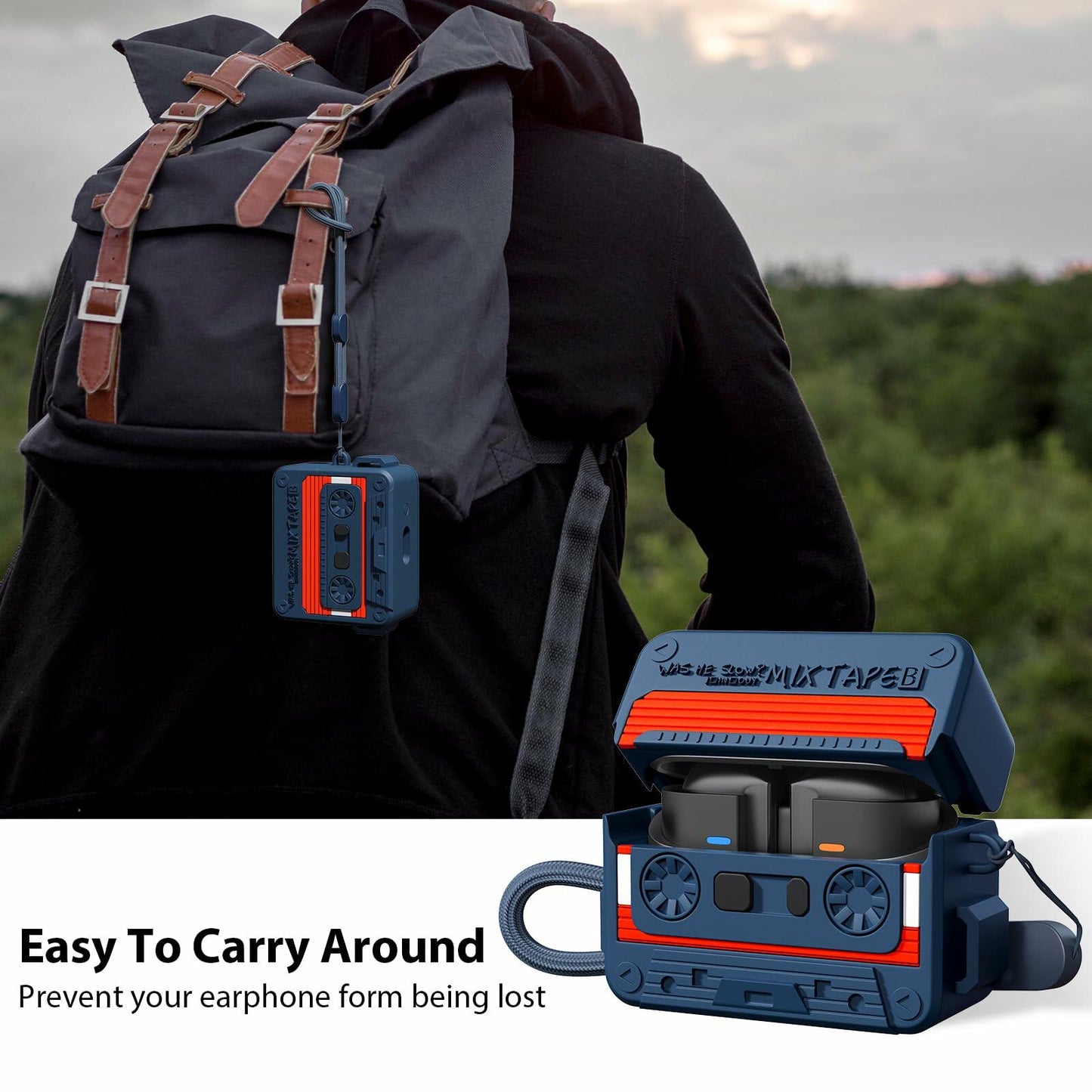 MOFREE Samsung Galaxy Buds 3 Pro Case Soft Silicone Shock-Absorbing Blue