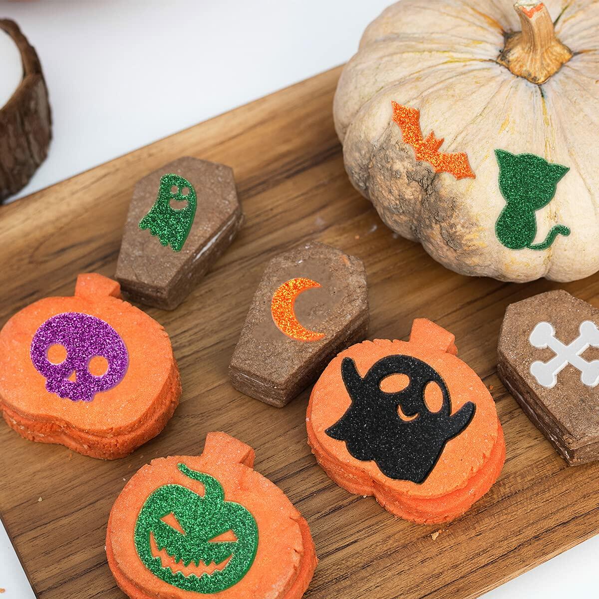 Fancy Land Halloween Foam Glitter Stickers 500 Pcs Sparkly Craft Supplies