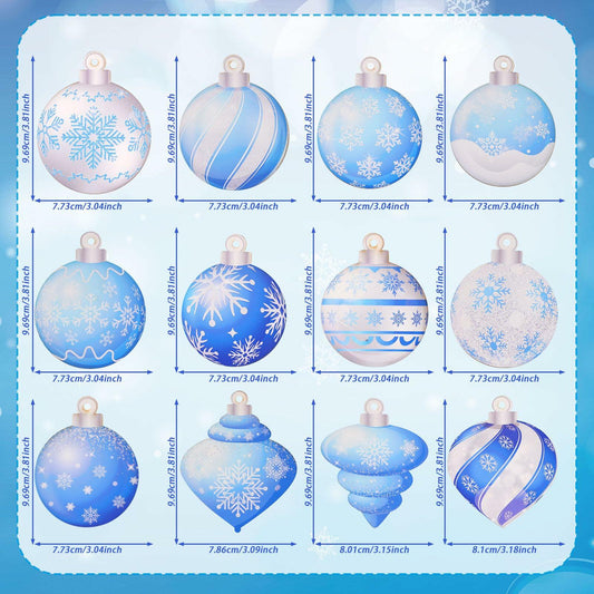 HOWAF 36pcs Wooden Snowflake Ball Ornaments Xmas Tree Decorations