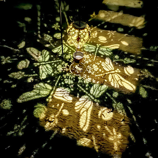 Dragonfly Decor Hot Air Balloon Solar Lantern Outdoor Hanging Garden Light