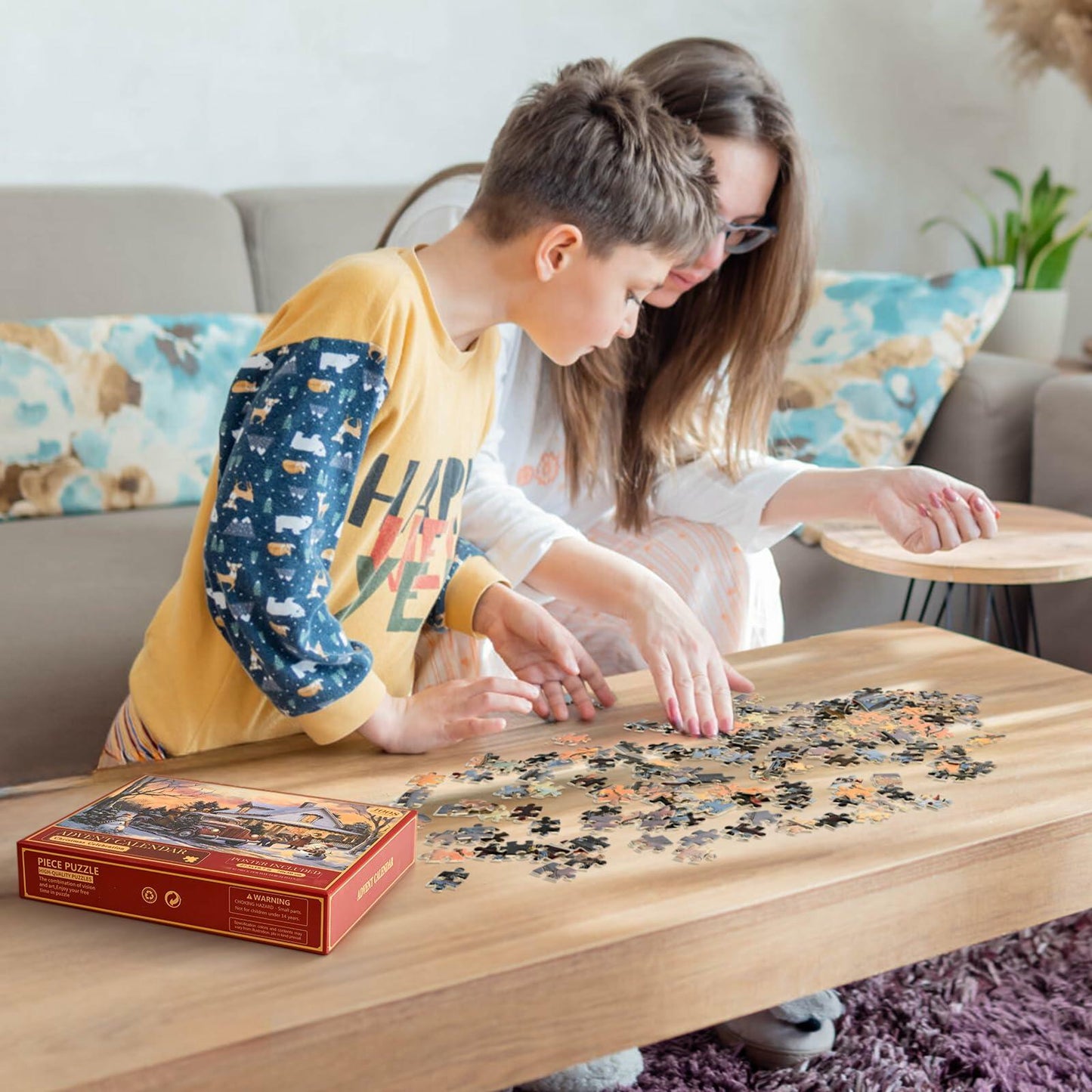 Homlouue Jigsaw Puzzle Advent Calendar 2024 1008pcs 27.56x19.68in