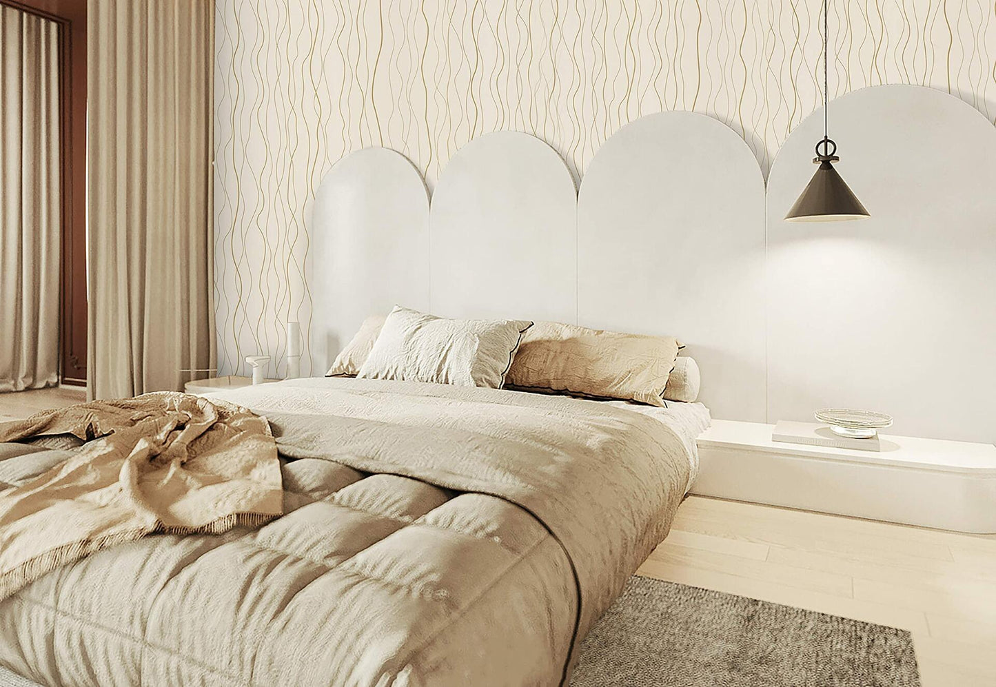 Dimoon Grasscloth Peel Stick Wallpaper 78.7x17.3in Blue Golden Linen Texture