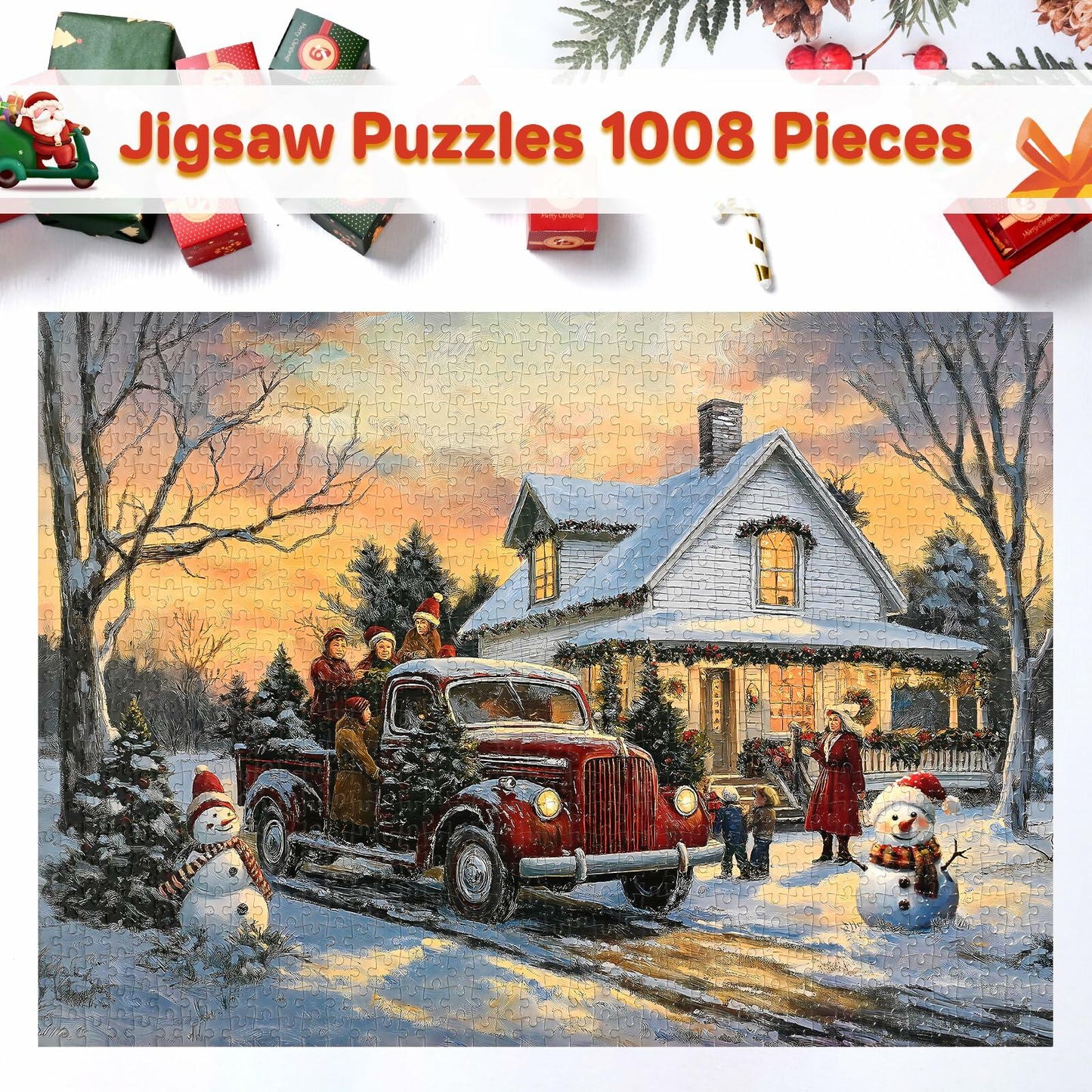 Homlouue Jigsaw Puzzle Advent Calendar 2024 1008pcs 27.56x19.68in