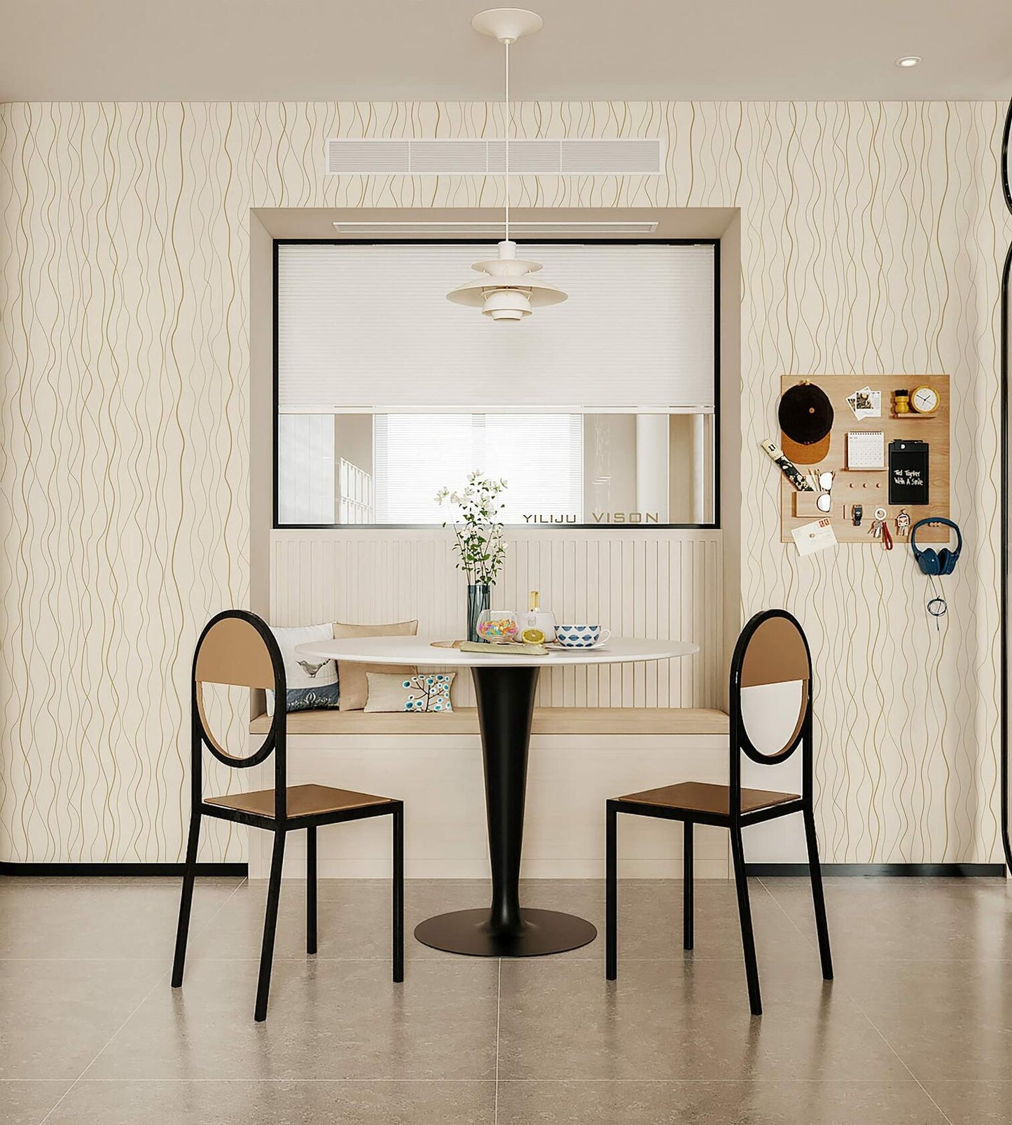 Dimoon Grasscloth Peel Stick Wallpaper 78.7x17.3in Blue Golden Linen Texture