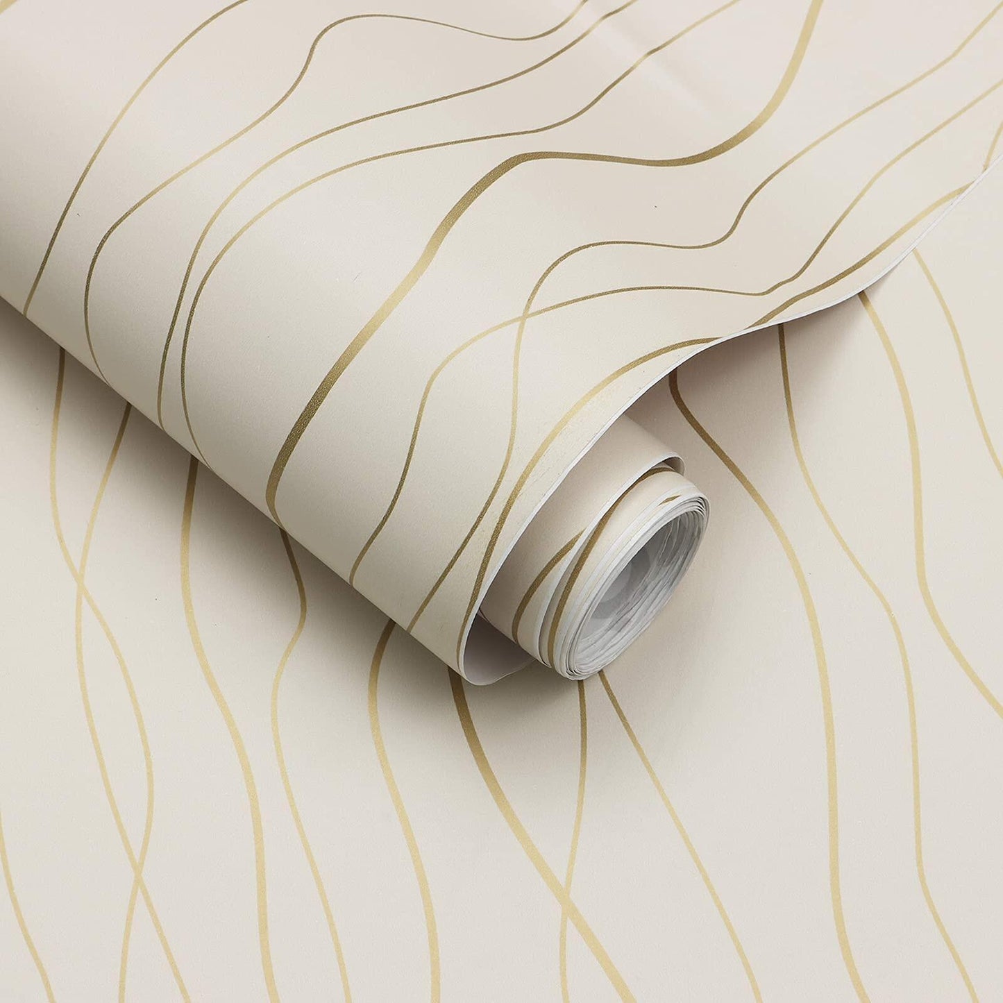 Dimoon Grasscloth Peel Stick Wallpaper 78.7x17.3in Blue Golden Linen Texture