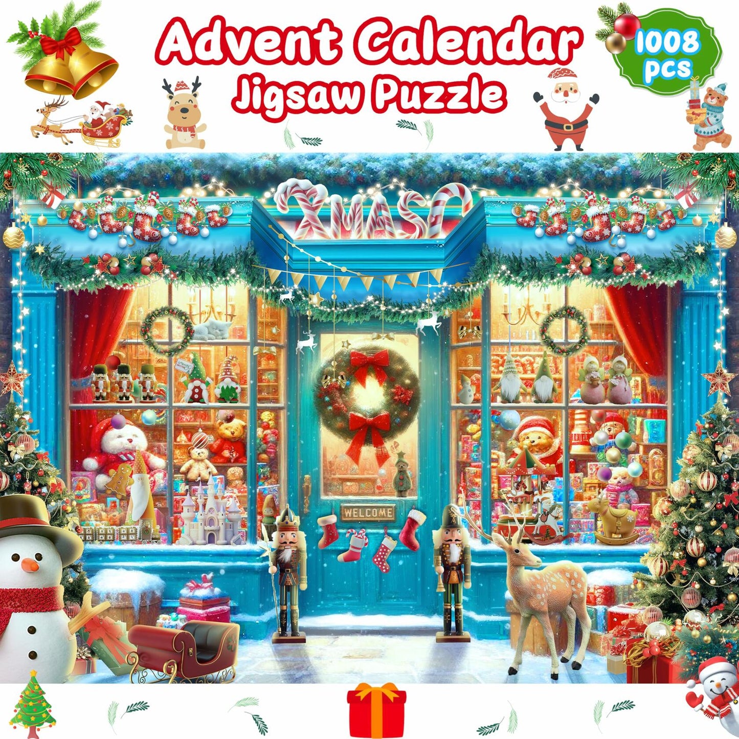XMAS SHOP Advent Calendar Puzzle 1008 Pieces 24 Parts Christmas 2025