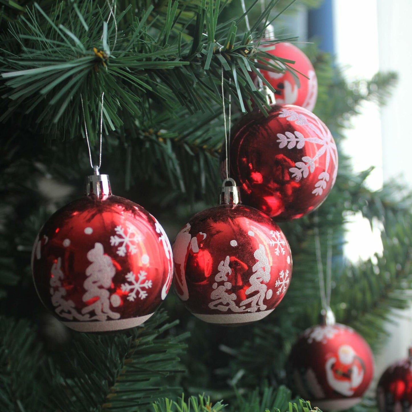 KTKDE Christmas Balls Ornaments 2.36" 60mm 9 Pcs Colored Shatterproof Set