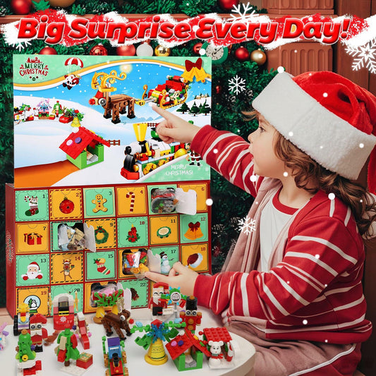 Advent Calendar 2024 Building Blocks Set 12-in-1 Countdown to Christmas