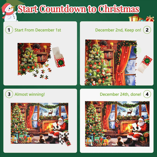 Advent Calendar 2024 Jigsaw Puzzles 24 Boxes 1000 Pieces Christmas 27.6x19.7