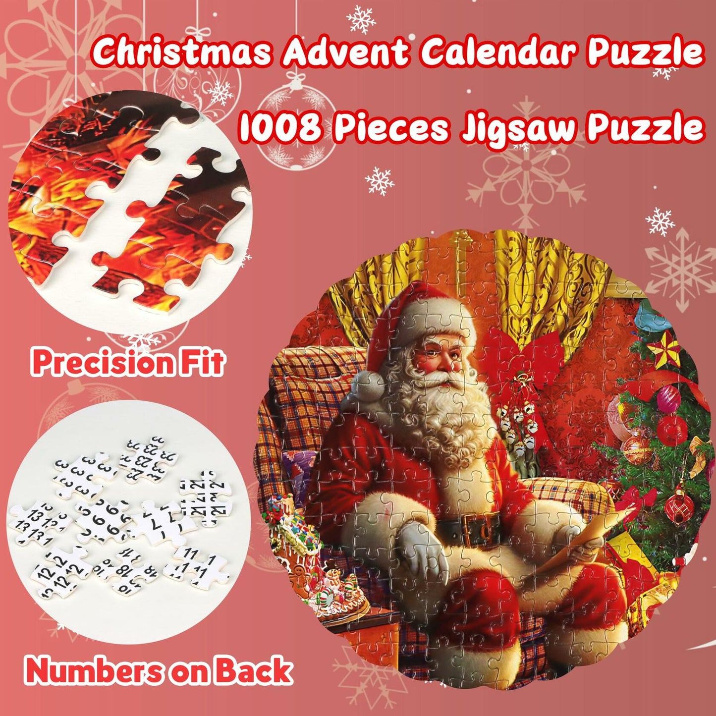 Wowok 2025 Advent Calendar Jigsaw Puzzle 1008 Pieces 24 Parts Christmas