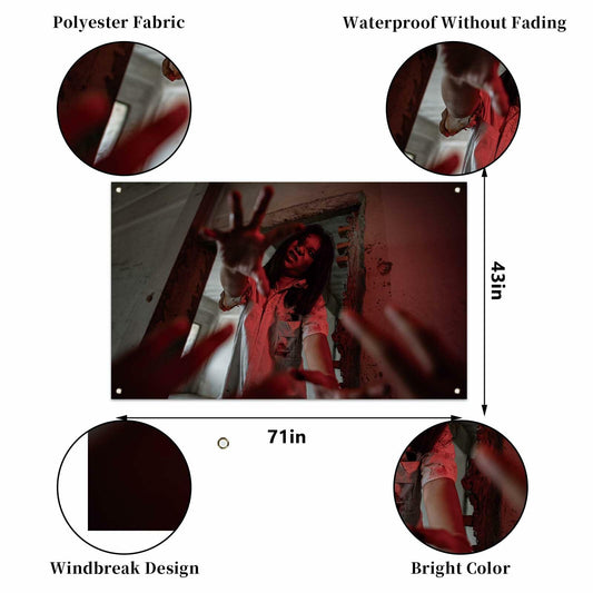 Halloween Photo Backdrop Banner Party Decoration 43x71 Inch Baby Shower Birthday