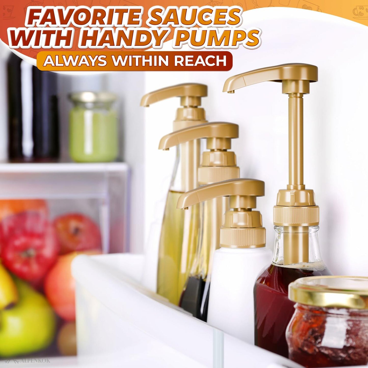 4 Pcs Coffee Syrup Pump Dispenser Lockable for 25.4oz Bottles Precise Dispensing