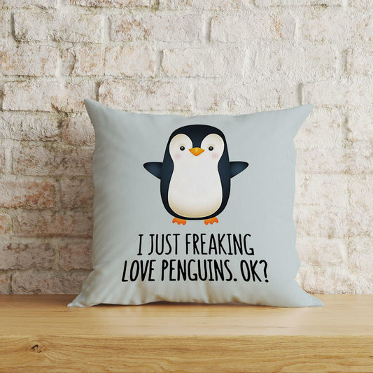 Voatok Penguin Love Decorative Throw Pillow Case 18x18 inch Yolk Yellow