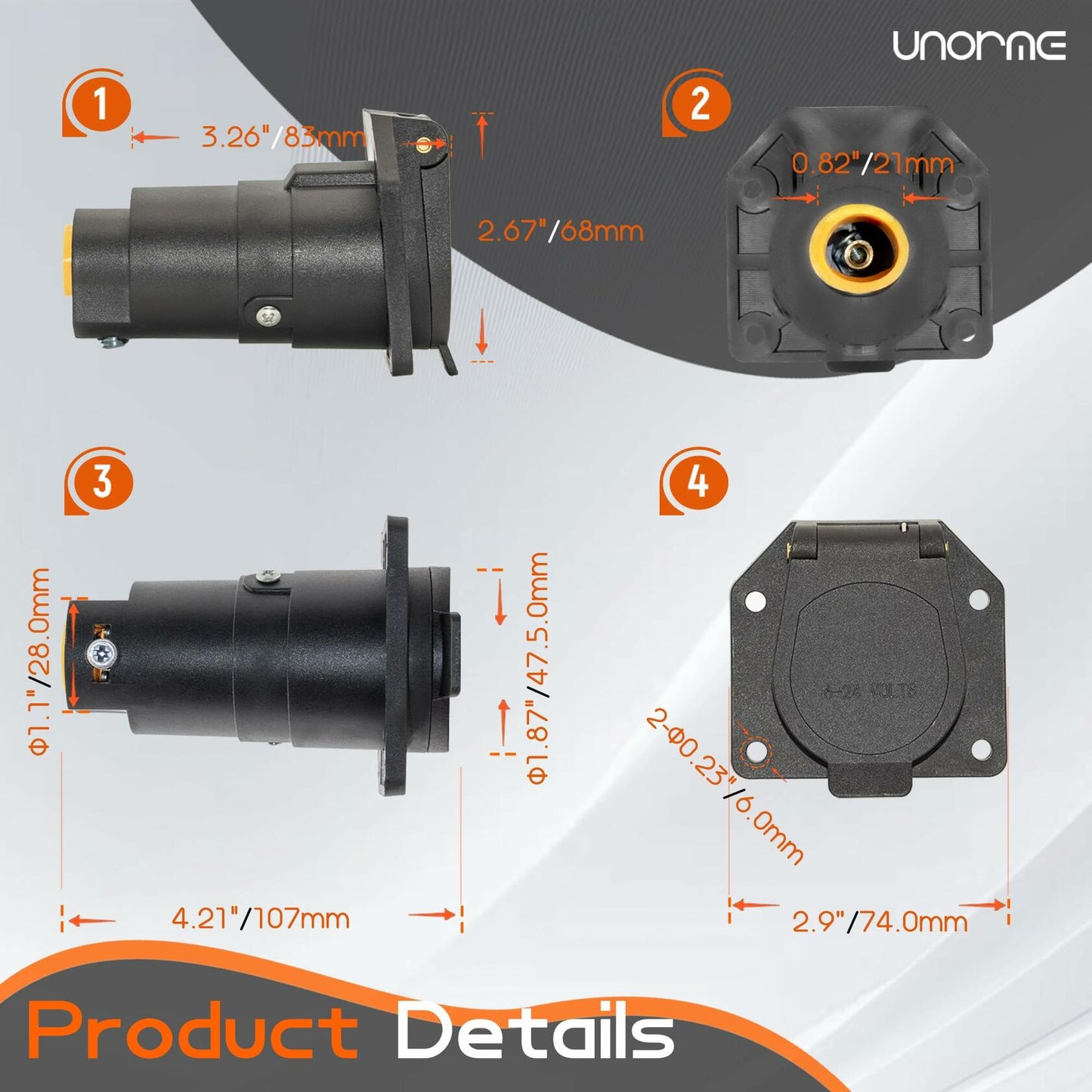 UNORME 7-Pin RV Blade Trailer Wiring Harness Connector 7-Pin