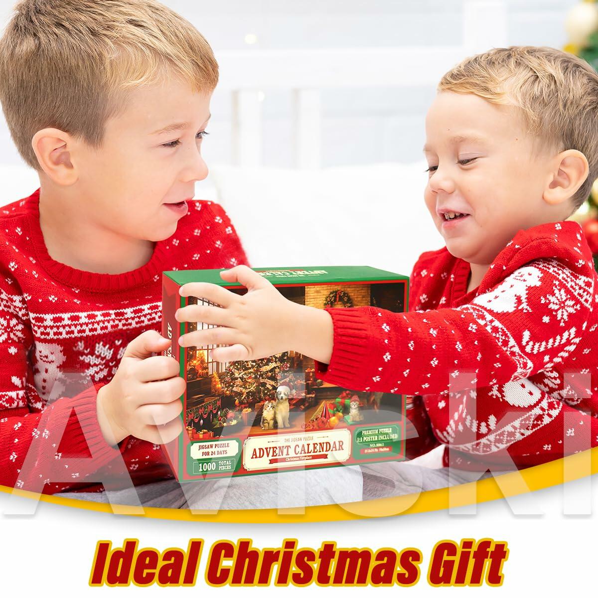 Christmas Advent Calendar 2025 Jigsaw Puzzle 1000pcs 27.6x19.7in Fireplace
