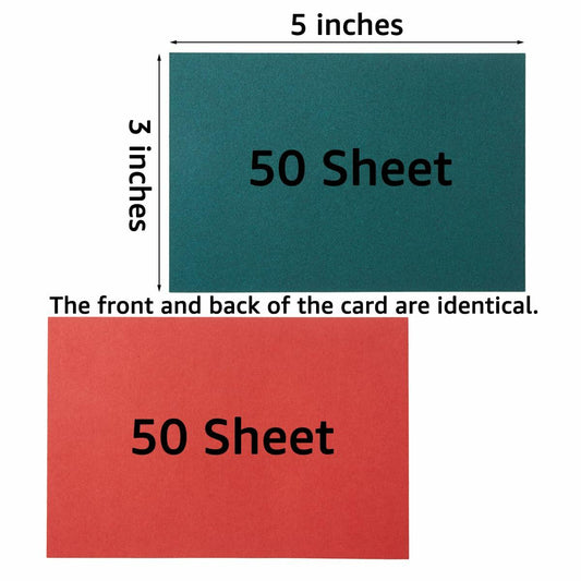 100 Sheets Christmas Cardstock Paper 250 GSM Thick 5x7in Green Red