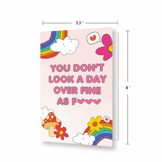 ICOOLYI Funny Birthday Card for Her Humorous Rainbow Unique Playful