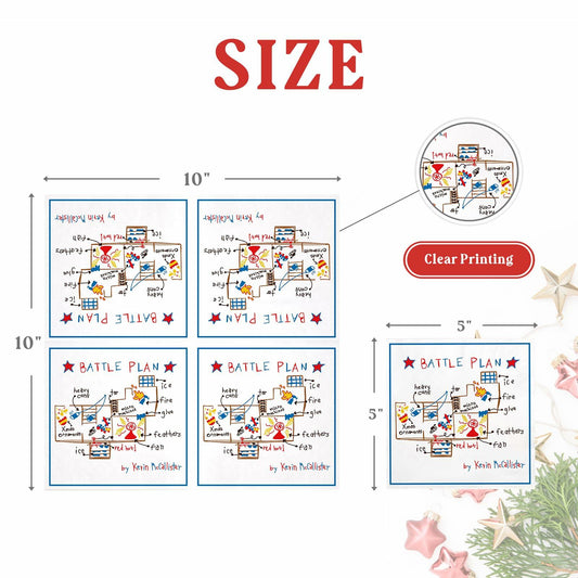 Christmas Cocktail Napkins 3-Ply 5x5 inch 50 Pack