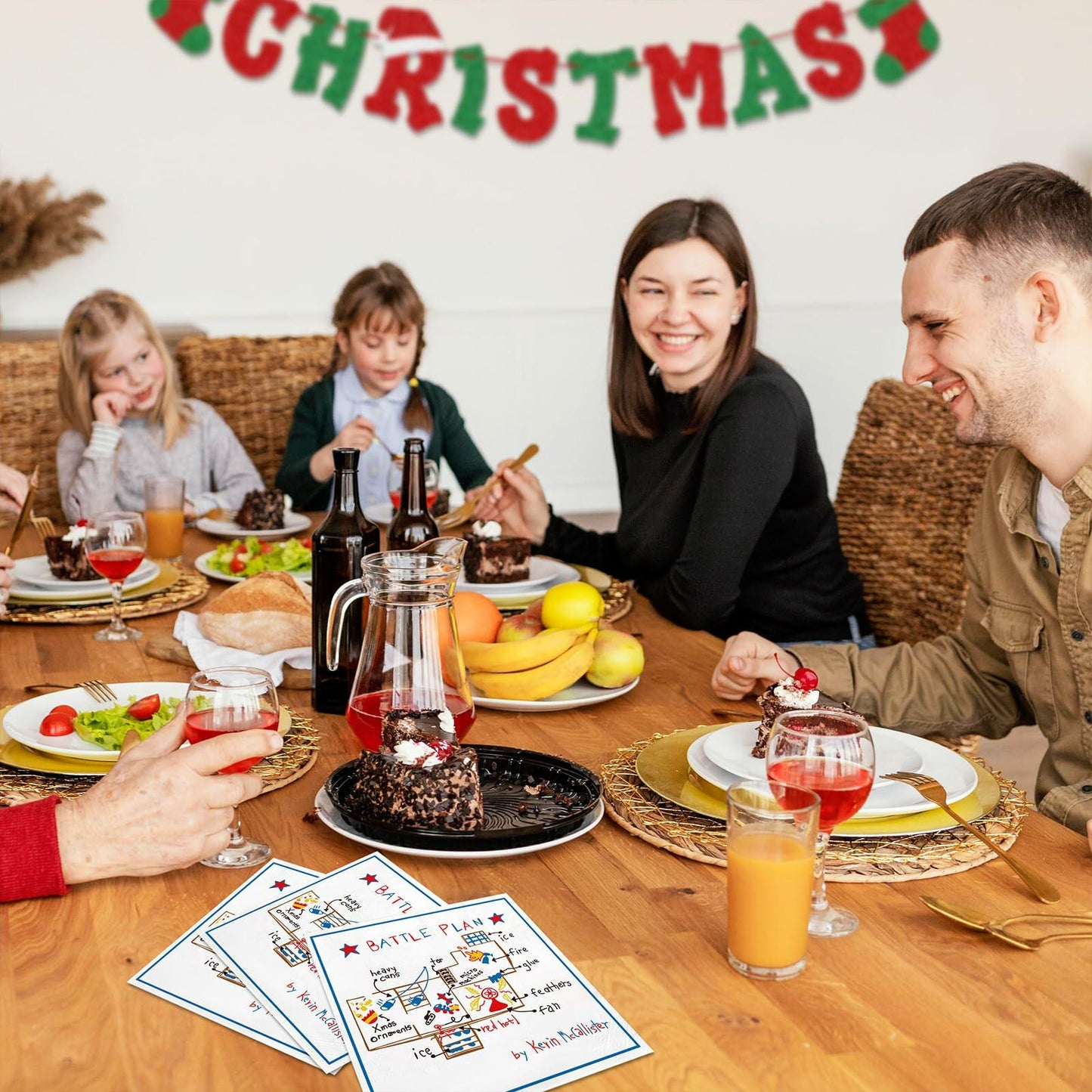 Christmas Cocktail Napkins 3-Ply 5x5 inch 50 Pack