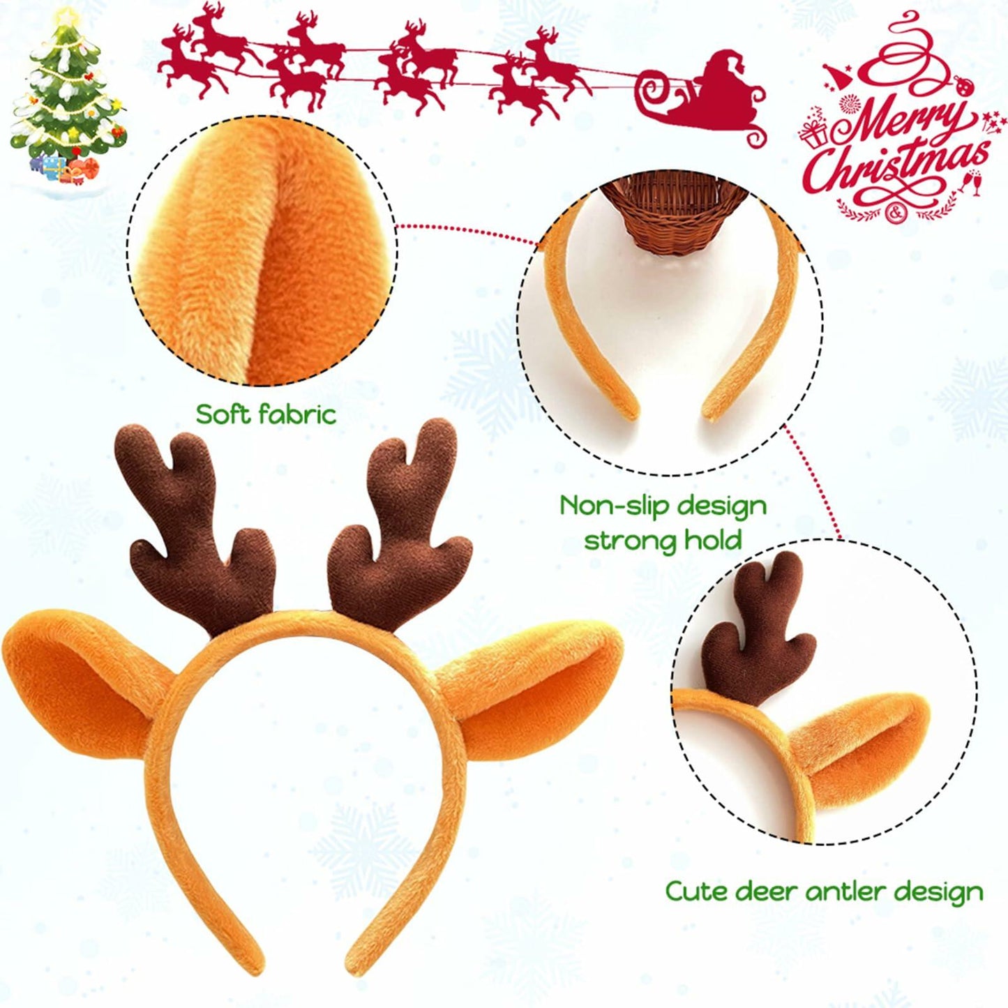 ZEYER Reindeer Antlers Headband Christmas Hair Accessory Cute 1PCS