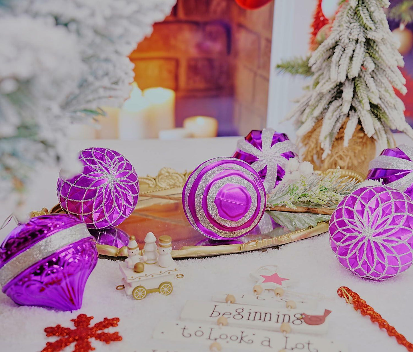 Dohance Christmas Ornaments Set 9ct Tree Decoration Balls Holiday Decor