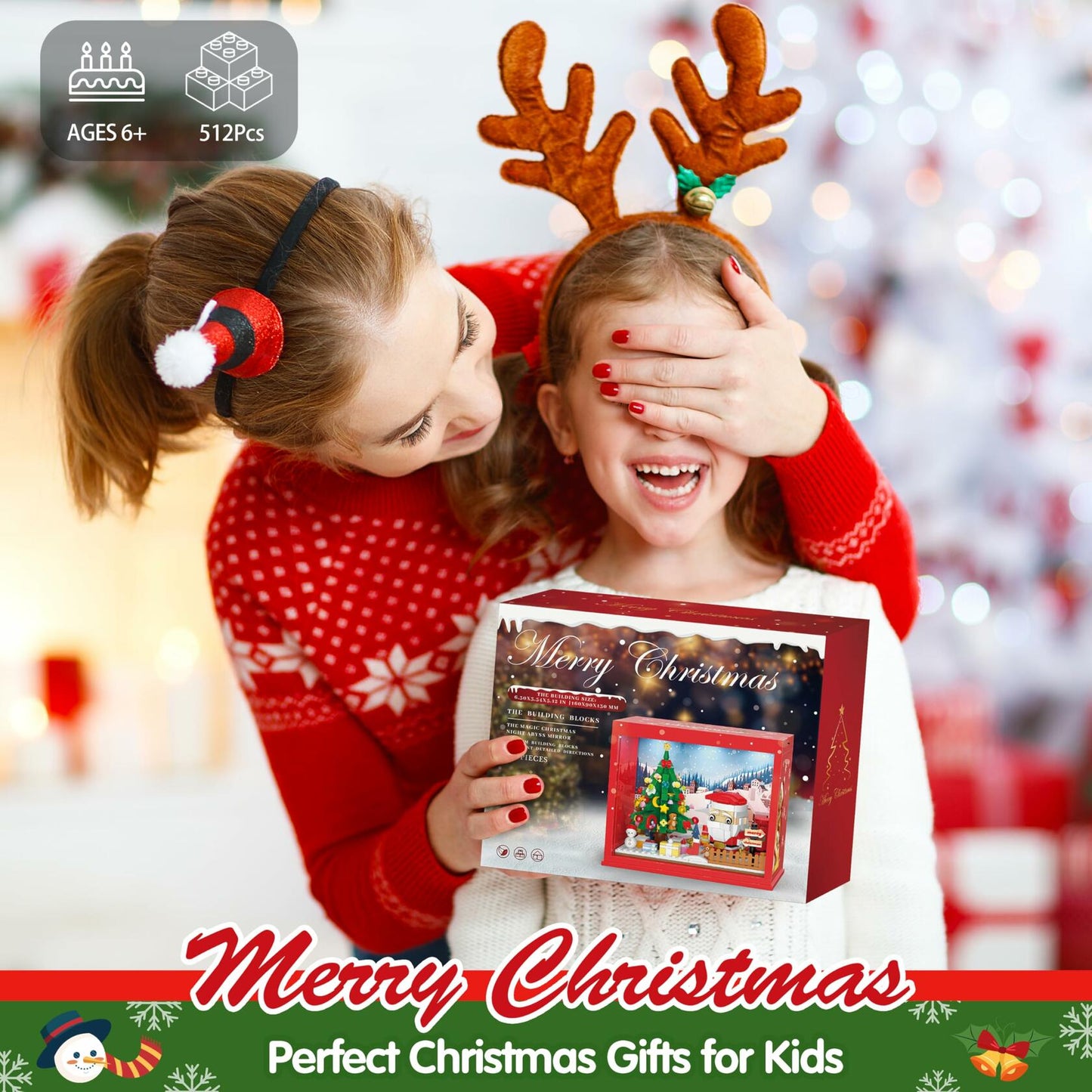 Bestbase Santa Claus Christmas Tree Building Blocks Kit 512pc LED Light