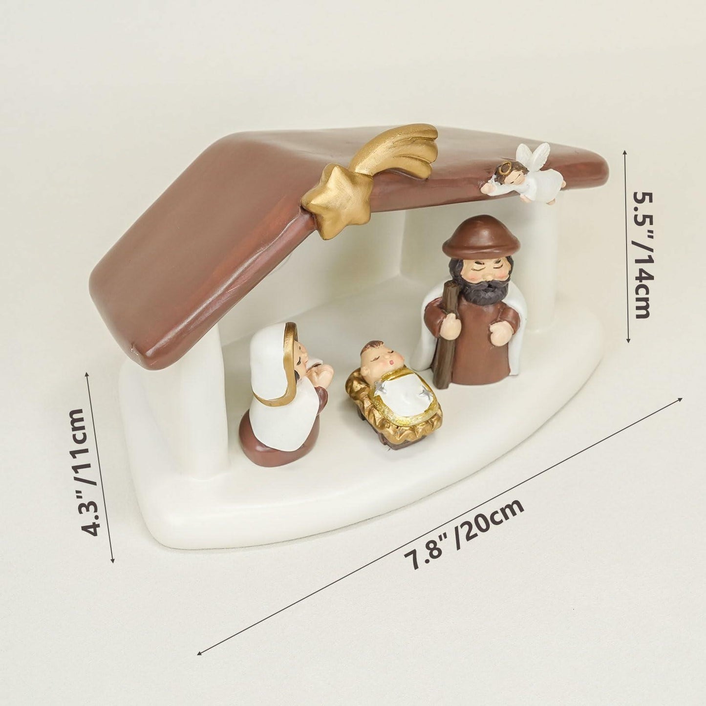WANCHIY Nativity Set 13 Pieces Indoor Christmas Decoration Cute Manger