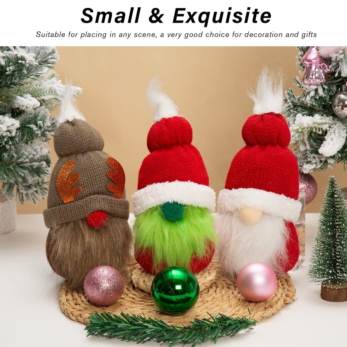 BWFY Rudolph Doll Christmas Decoration Indoor 4pcs Holiday Gift Set