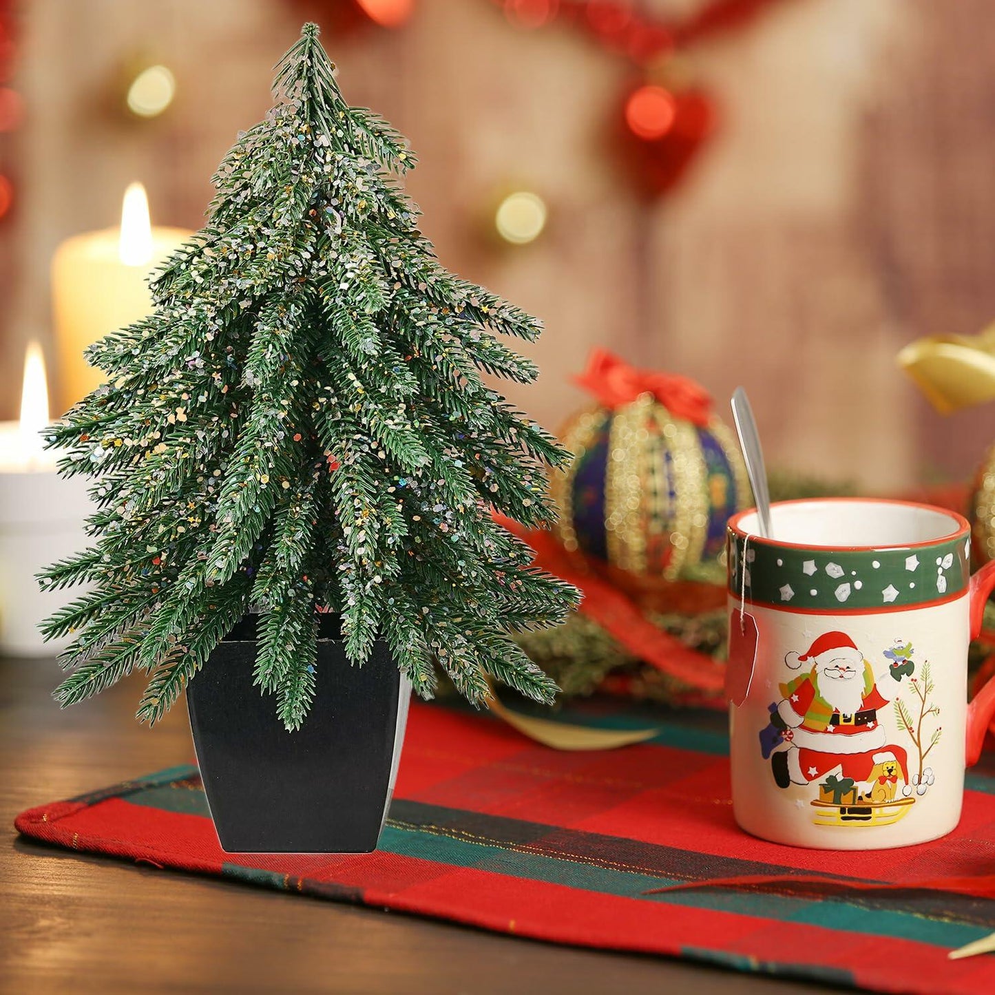 Aimmop 12inch Christmas Tree Artificial Decoration 90 Branch Tips Green 1Pack
