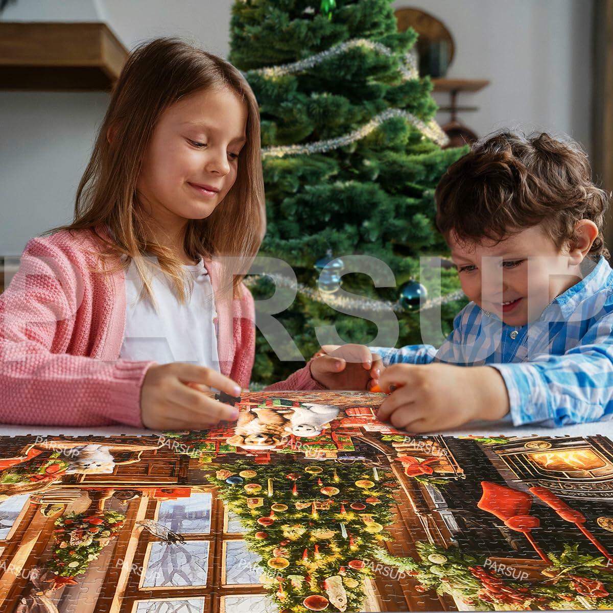 Christmas Advent Calendar 2025 Fireplace Jigsaw Puzzle 1000pc 27.6x19.7in