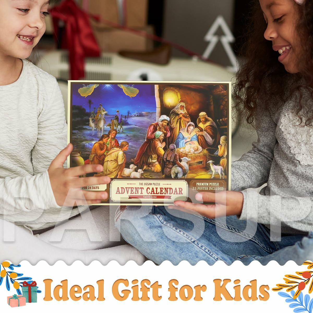 Christmas Advent Calendar 2025 1000pcs Nativity Jigsaw Puzzle 27.6x19.7in